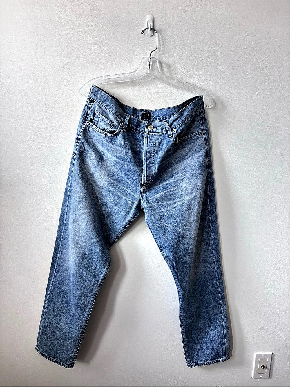 Citizens of Humanity Liya High Rise Classic Fit Crop Blue Waist 30 Straight Leg